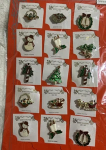 Weihnachten Emailliert Modeschmuck Pins Broschen NEU Wiederverkauf Konvolut Set/15 - Bild 1 von 6