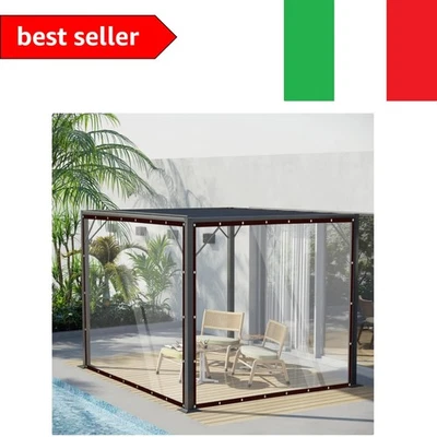 Telone con occhielli, trasparente con occhielli, telo di copertura in PVC, im... - Immagine 1 di 4