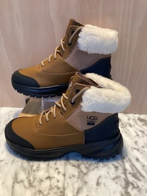 Rrp £170. Ugg Womens Boots Yose Fluff V2 Casual Lace-Up Ankle Textile Synthetic - Image 1 of 4
