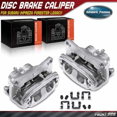 2x Front Brake Caliper w/ Bracket for Subaru Impreza Forester Legacy Outback WRX - Image 1 of 4