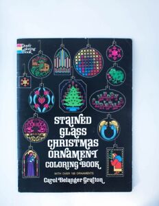 Livre d'ornements de Noël à colorier vitraux Douvres vintage