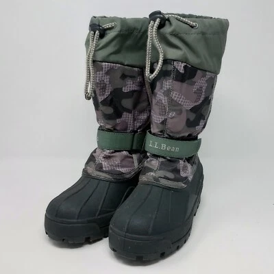 LL Bean Kids Size 3 Northwoods 244869 Black Round Toe Pull On Duck Boots - Image 1 of 4