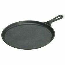 NEW 26.67 Cm 10.5 Inch Pre Seasoned Cast Iron Round Griddle Pancake Pan Black U