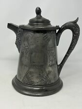 brooklyn silver plated pitcher 11” tall vintage VHTF rare etched water pitcher