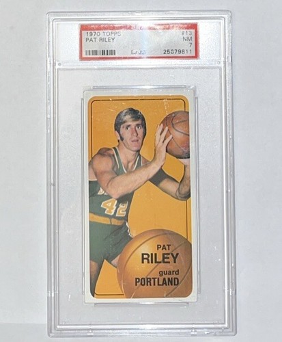 1970 Topps PAT RILEY ROOKIE Basketball Card #13 TALL BOY CENTERED PSA 7 ...