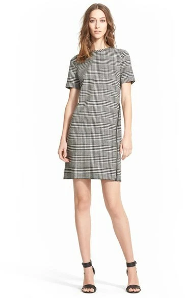 $2450 LANVIN Prince of Wales Glen Plaid Wrap Zipper Wool Dress 38 / S - Image 1 of 3