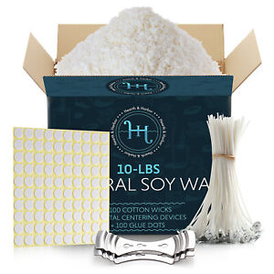 Natural Soy Wax and Candle Making Supplies Wicks Glue Dots and Centering Devices