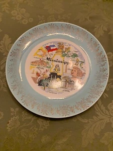 Plato vintage de coleccionista de recuerdos del estado de magnolia de Mississippi de 10" excelente - Imagen 1 de 3