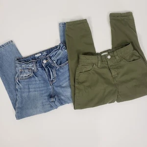 OLD NAVY OG Straight High Rise Jeans/Pants 2 Pair Bundle Sz 7 Girls - Picture 1 of 10