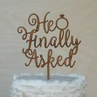 Engagement Cake topper. He Finally Asked! Engaged cake topper. Bridal Shower.