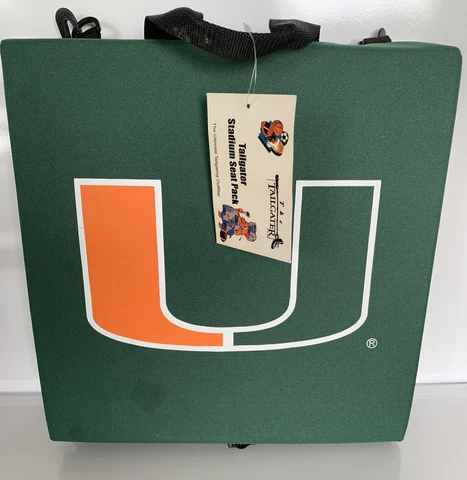 UNIVERSITY OF MIAMI Stadium Football Bleacher Seat Chair Cushion NEW Cover