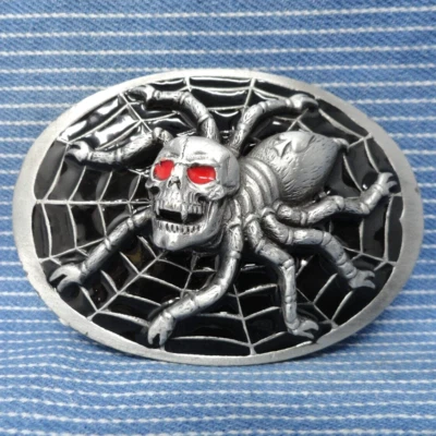 Hebilla de cinturón de araña ojos rojos vampiro calavera tela de pala Halloween de colección años 90 GAP .BMW963 Foto 1 de 4