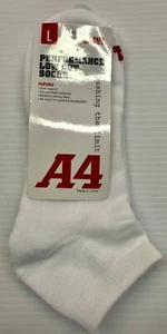 A4 Hombre Adulto Talla Grande Blanco Colores Performance No-Show Calcetines - Imagen 1 de 2