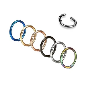 20G 18G 16G 14G Nose Rings 316L Surgical Steel Nose Rings Hoops Hinged Clicke... - Picture 1 of 6