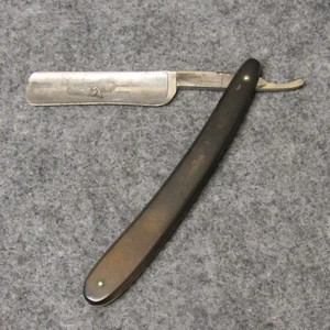 King Razor Mfg Co Indiana PA 6-1/2" Navaja de afeitar recta ""Económica"" Celuloide negro - Imagen 1 de 7