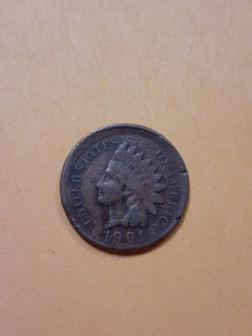 1901 INDIAN HEAD PENNY STRUCK OFF CENTER MINT ERROR COIN Cover