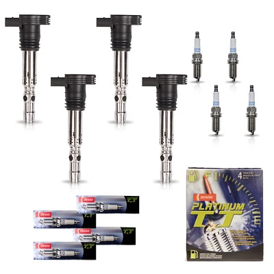 4X Ignition Coil & 4X Denso Platinum Spark Plug for 01-06 Audi TT Quattro 1.8L - Image 1 of 4