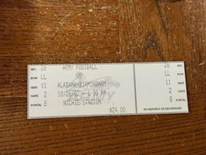 2002 Army Black Knights v UAB Blazers Full Football Ticket Roddy White 10/26 - Picture 1 of 1