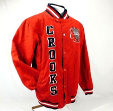 Crooks Castles Men Red Varsity Bomber Jacket Coat Honor Among Thieves Sz XL