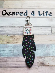 Handcrafted Dog Purse Charm feather Pitbull lover keychain saddle charm - Picture 1 of 2
