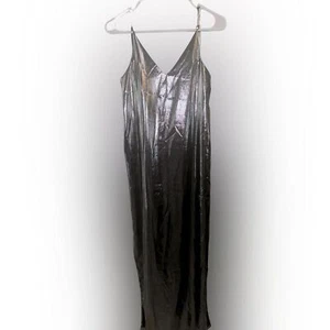 Nasty Gal Metallic Chrome Maxi Dress With Low Back Size XS NWOT - Picture 1 of 4
