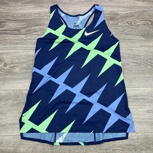 Nike Pro Elite Singlet Womens Large Blue Green Aeroswift Running Tank CI0982-XXX - Picture 1 of 12