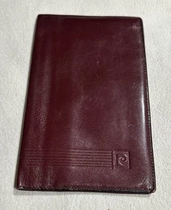 VINTAGE PIERRE CARDIN LG Burgundy LEATHER SLIM BIFOLD WALLET  18cm X 11cm - Picture 1 of 10