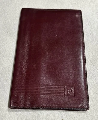 VINTAGE PIERRE CARDIN LG Burgundy LEATHER SLIM BIFOLD WALLET  18cm X 11cm - Image 1 of 4