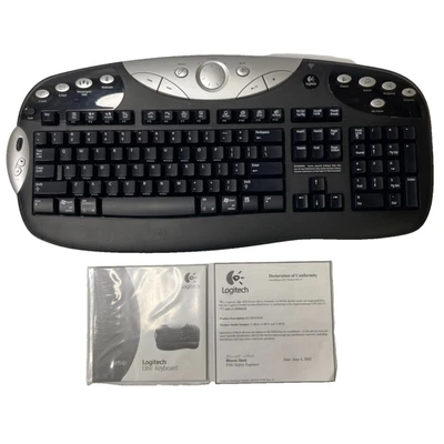 Logitech Wireless Keyboard Cordless Y-RJ20 Ergonomic Black Battery Operated - Image 1 of 4