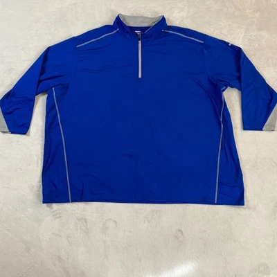 Pullover Reebok Golf Play Dry para hombre 1/4 cremallera manga larga azul talla 6XL Foto 1 de 4