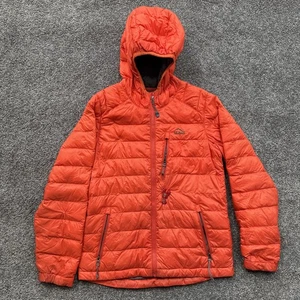 Boys LL Bean M 10/12 LL Bean Down Winter Jacket Coat Hooded Orange Goose Downtek - Picture 1 of 18