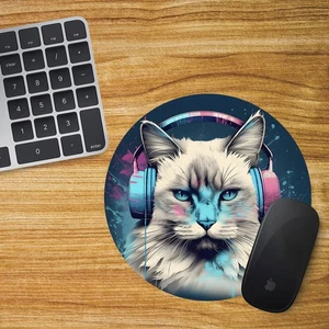Ragdoll Round Mouse Mat Pad Computer PC Laptop Gaming DJ Headphones Cat - Picture 1 of 2