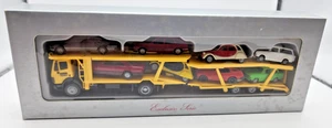 Vintage Herpa HO 1:87 Mercedes COE Car Transport Truck with 8 Cars - Picture 1 of 5