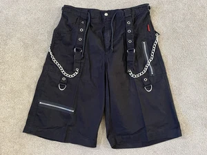 Tripp NYC Shorts Mens Large Black Cargo w/Chains Baggy Gothic Grunge Punk Skater - Picture 1 of 14
