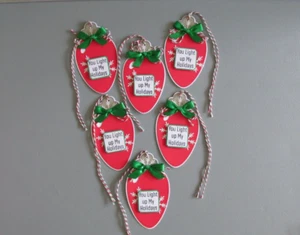 Luces de Navidad Etiquetas de Regalo, Juego de 6 Hechos a Mano, Paquete Bolsa de Regalo, Etiqueta Colgante, Favor - Imagen 1 de 3