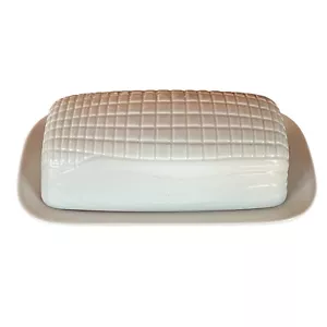 Cordon Bleu Covered Butter Dish White 2 PC Lid Corn on Cob BBQ Dinner - Picture 1 of 12