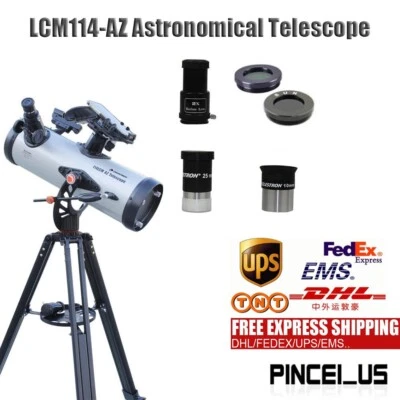 LCM114-AZ Astronomical Telescope 114mm Aperture GoTo Mount Reflector with Tripod - Image 1 of 2