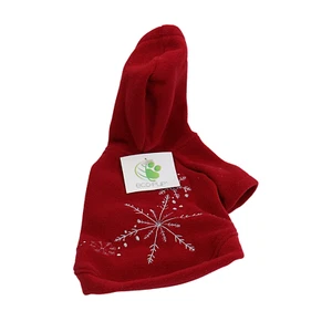 Eco-Pup Holiday Snowflake Emroidered Red Dog Hoodie - Size XS/TP - Picture 1 of 4