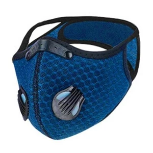 Face Mask Mesh Filter Valves Adjustable Nose Neck Strap Blue Washable Reusable - Picture 1 of 2