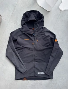 Men's MAMMUT EIGER EXTREME Eisfeld Light Softshell Jacket Hooded Black Size L - Picture 1 of 8