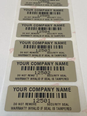 [QTY 100] CUSTOM PRINTED WARRANTY TAMPER EVIDENT VOID LABELS STICKERS SEALS - Image 1 of 2
