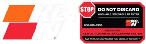 89-16063-2 K&N DECAL; STOP + K&N, 2-1/8" X 3-1/8" - Picture 1 of 1