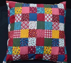 LF802a Teal Red White Yellow Blue  Cotton Canvas Cushion Cover/Pillow Cover - Picture 1 of 10
