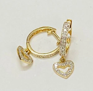 Pendiente de oro amarillo de 14k con diamantes - Imagen 1 de 4