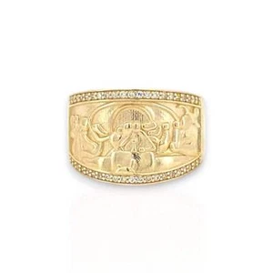 Last Supper CZ Ring - 10K Yellow Gold - Picture 1 of 18