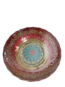 Turkish Goofus Glass Bowl - Picture 1 of 5