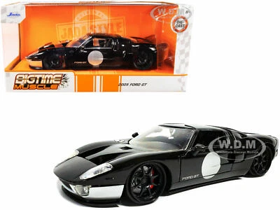 2005 FORD GT ЧЕРНЫЙ И СЕРЕБРИСТЫЙ «BIGTIME MUSCLE» 1/24 ЛИТАЯ МОДЕЛЬ АВТОМОБИЛЯ JADA 32705 - Изображение 1 из 4