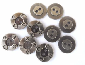 18 mm Metal Buttons x 10 - Picture 1 of 3