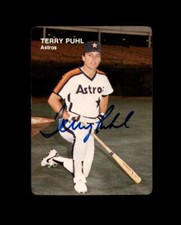 Terry Puhl Hand Signed 1984 Mother's Cookies Houston Astros Autograph
