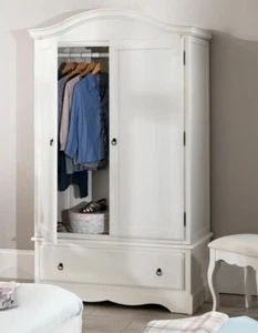 ROMANCE Double Wardrobe, Stunning white wardrobe with deep drawer QUALITY - Picture 1 of 10